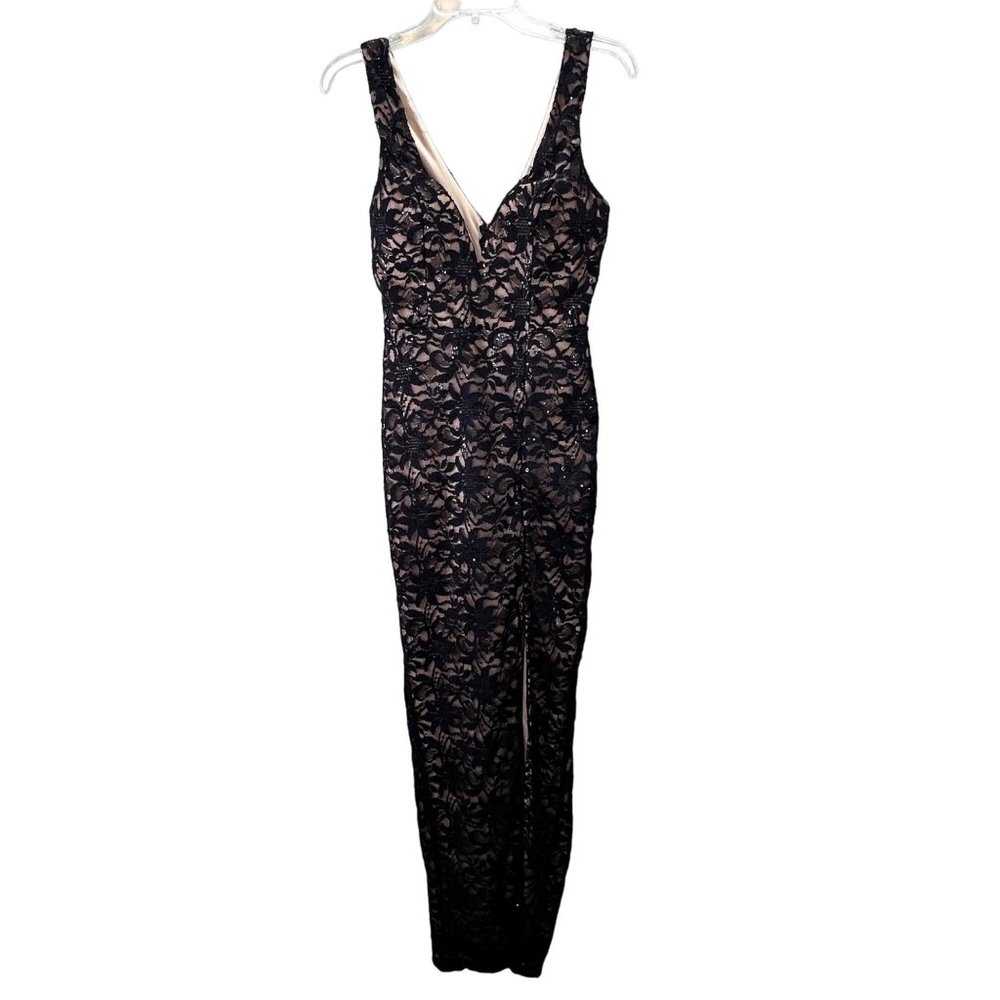 Navy Blue Long Sheath Lace Prom Dress Evening Formal S Sequins Maxi Slit